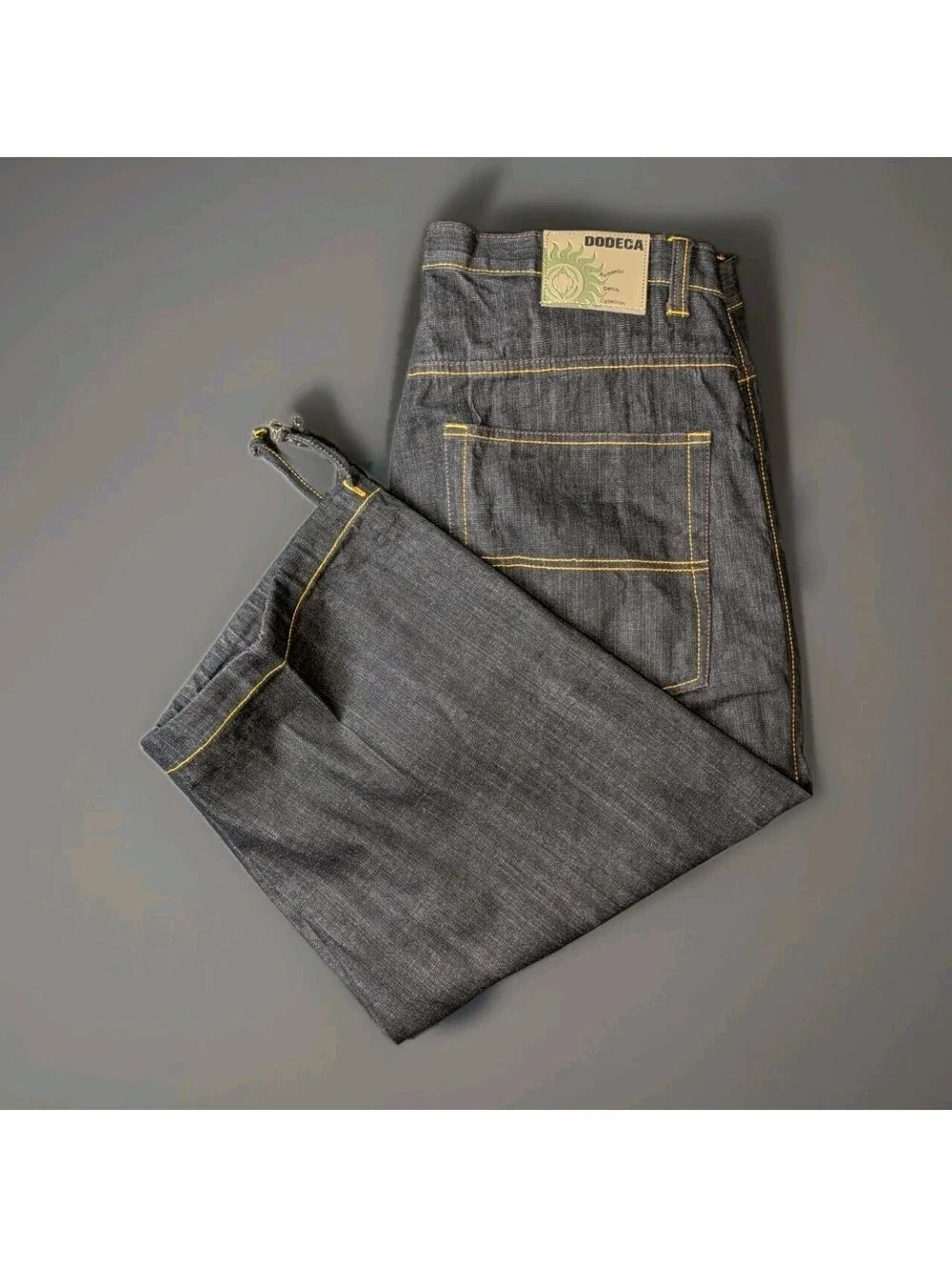Dodeca Baggy Jeans Capri Size 40x22 Dark Wash Drawstring
